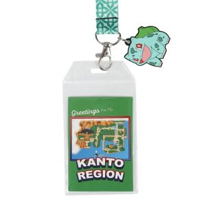 Pokemon Bulbasaur Green Kanto Region First Partner Rubber Charm and Lanyard