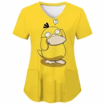 V Neck Psyduck Pocket Nurse Scrubs