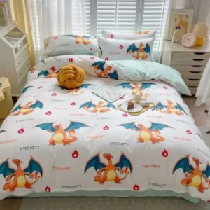 100% Cotton Duvet Set Pokemon Charizard, Piplup, Eevee & more 3 &4pcs Set