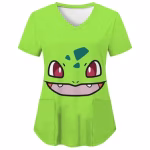 V Neck Bulbasaur Pocket Nurse Scrubs