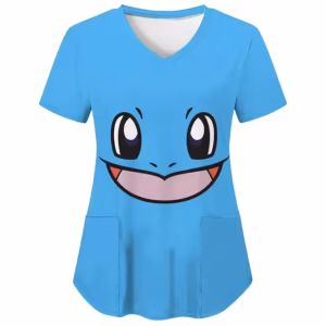 V Neck Squirtle Pocket Nurse Scrubs