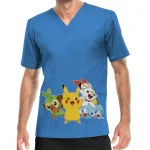 Scorbunny-Pikachu & Friends Men's Short Sleeve Pocket V-Neck