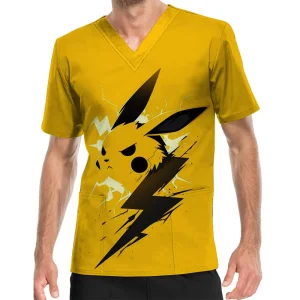 New* Raichu Men’s Short Sleeve Pocket V-Neck