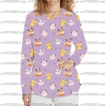 NEW Eevee & Frens V-Neck Long Sleeve Pocket Nurse Joy Scrubs