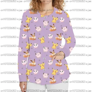 NEW Eevee & Frens V-Neck Long Sleeve Pocket Nurse Joy Scrubs