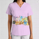 Eeveelutions Only! V-Neck Short Sleeve Pocket Scrubs