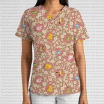 Galar Region Starters & Eevee V-Neck Pocket Nursing Scrubs