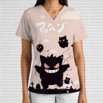 *NEW Gengar V-Neck Short Sleeve Pocket Nurse Joy Scrubs