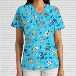 Water Starters only! Women's V neck pocket short sleeve scrub top