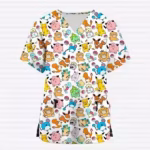 Cute Multi Pokemon & Style V-neck Scrub Tops - Edit*
