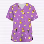 Ampharos & Mareep V-neck Scrub Top