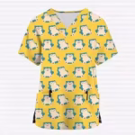 Derpy Snorlax Pokemon V-neck Scrub Top
