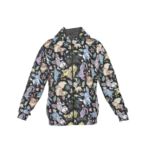 Eeveelutions (Black) Pattern Hoodie